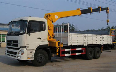 12Ton 6x4 Dongfeng는 Stretchable 팔을 가진 기중기 트럭 12000X2500X3850mm를 사용했습니다